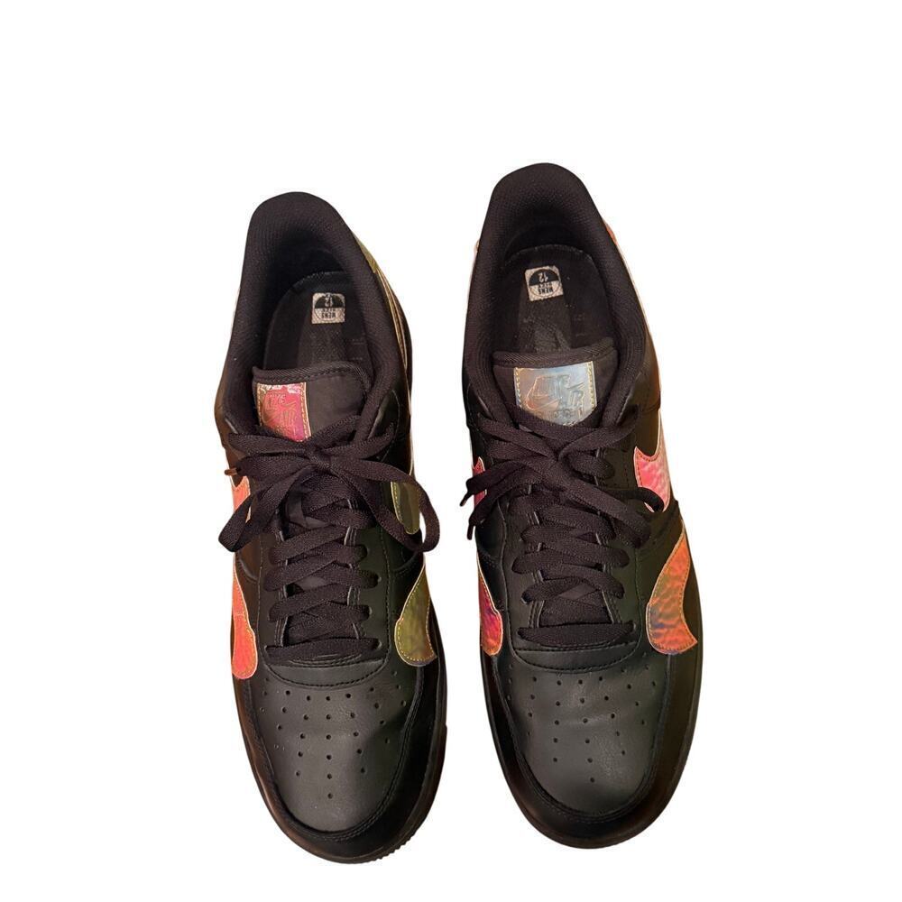 Nike Air Firce 1 Low Men’s Black Misplaced Swoosh Tennis Shoes Size 12 - Picture 5 of 10